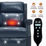 Manual Recliner Chair With Heavy Duty Motion Mechanism, 8 Vibrating Nodes And 3 Massage Modes For Living Room