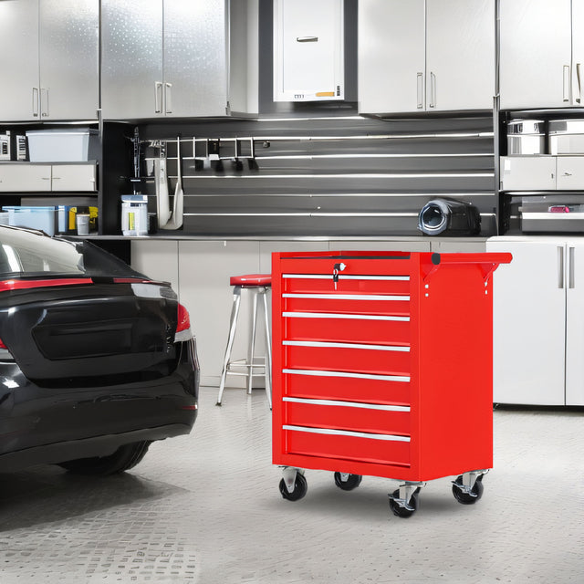 7 Drawer Rolling Tool Chest With Wheels, Multifunctional Tool Box And Storage - Storage & Tool Cabinets - Alpine Outlets