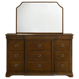 Leonide - 9 Drawer Dresser With Mirror - Cherry
