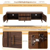 TV Stand With 2 Drawers, Media Console Table - Walnut