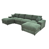 Sectional Sofa With 2 Ottomans And Toss Pillows