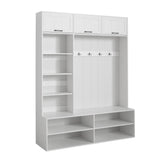 Farmhouse Hall Tree & Bench And Shoe Storage