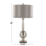 Joan - Contemporary Table Lamp (Set of 2) - Nickel / Gray Satin