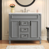 Bathroom Vanity With Top Sink, Cabinet With 2 Soft Closing Doors And Drawers