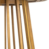 Outdoor 3 Pieces Dining Set, Round Bistro Set - Teak