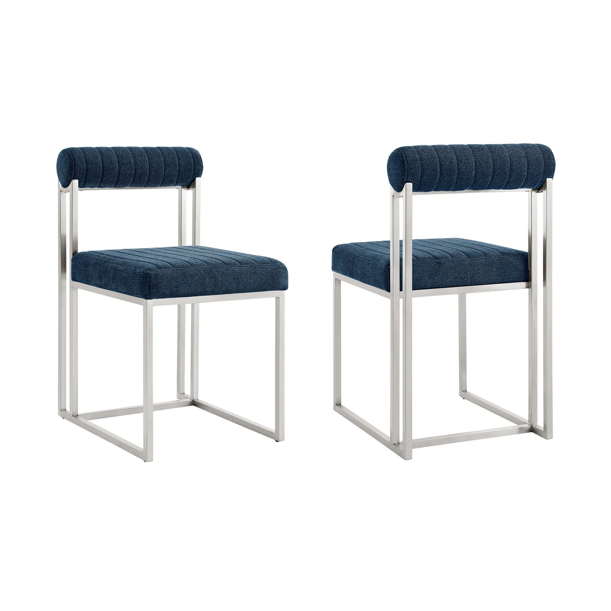 Anastasia - Dining Room Chair Set With Brushed Silver Frame
