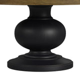 Heritage - 5 Piece Standard Height Dining Set (Round Table And Four Oak Brown Chairs) - Oak Brown And Black