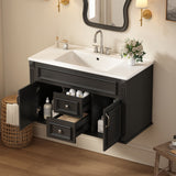 French Simple Style Wall Mounted Bathroom Cabinet With Sink