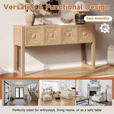 Geometric Carved Console Table With 3 Soft Close Drawers