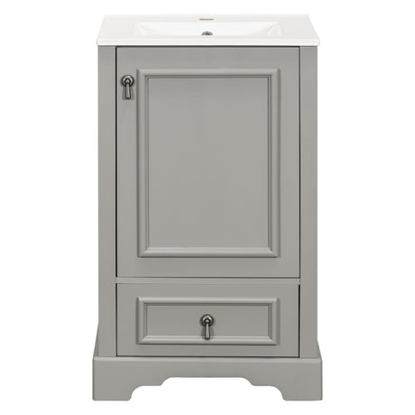 Bathroom Vanity With Sink, Soft Close Door, Adjustable U-Shaped Shelf