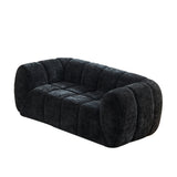Quilted Cloud Sofa With Rounded Armrests And Piano Key Backrest Design
