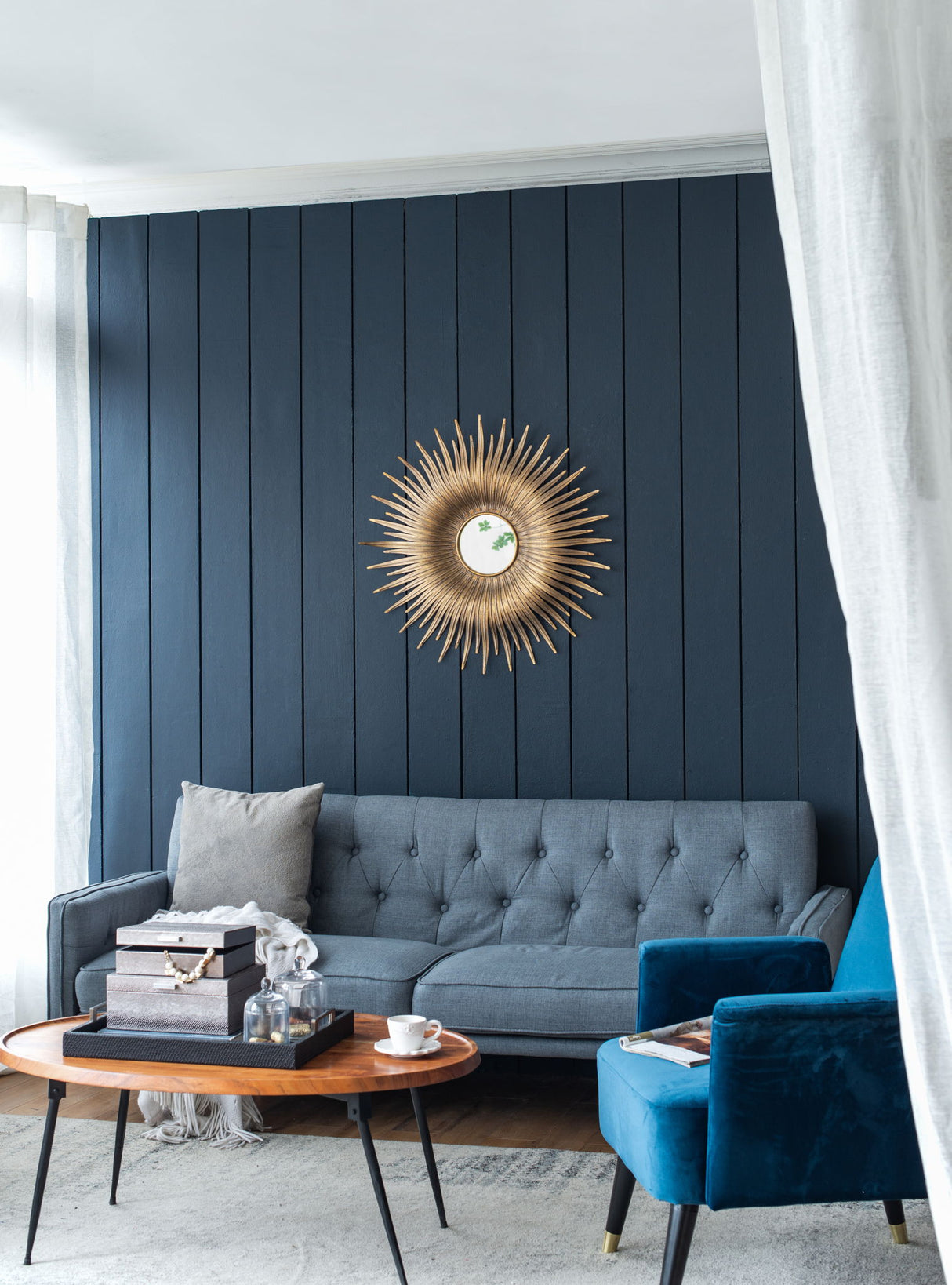 Retro DesignSunburst Metal Wall Mirror Decorative Mirror For A Bedroom Dressing Room, Hallway Or Living Space - Gold - Wall Mirrors - Alpine Outlets