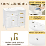 Bathroom Vanity With Sink Top, 3 Soft Closing Drawers