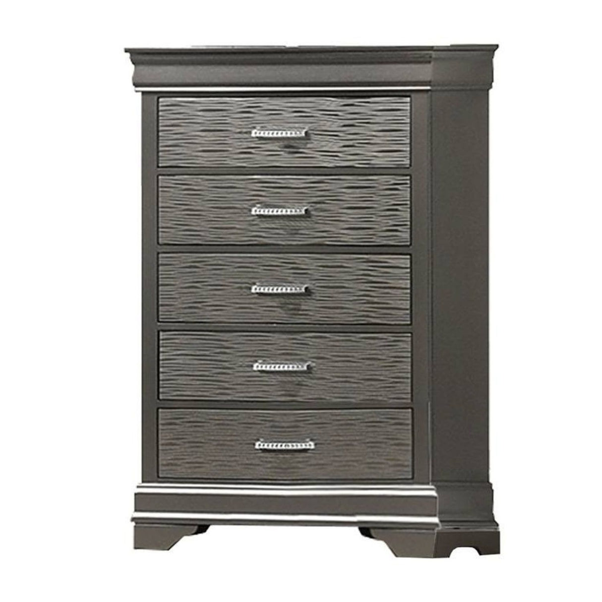 1 Piece Chest With Unique Drawers - Gray