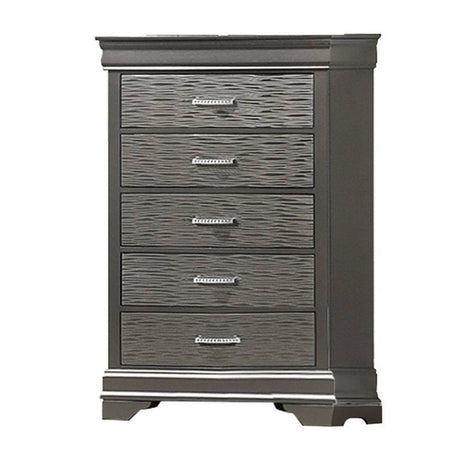 1 Piece Chest With Unique Drawers - Gray