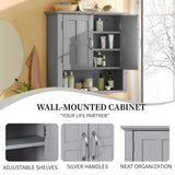 Multi Functional Wall Mounted Cabinet With Adjustable Shelves For Bathroom