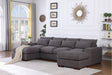 Tatman - Linen Blend Sectional With 2 Ottomans - Dark Gray - 3 Piece Living Room Sets - Alpine Outlets