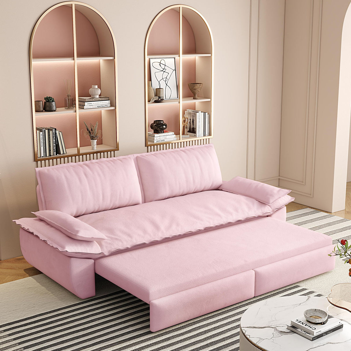 Queen Pull Out Bed, 3 In 1 Convertible Sleeper Sofa