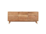 Handcrafted Sideboard Buffet Cabinet with Carved Texture Acacia Wood 58x32in Natural
