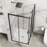 Corner Sliding Shower Door Combo With Base (No Drain Kit)