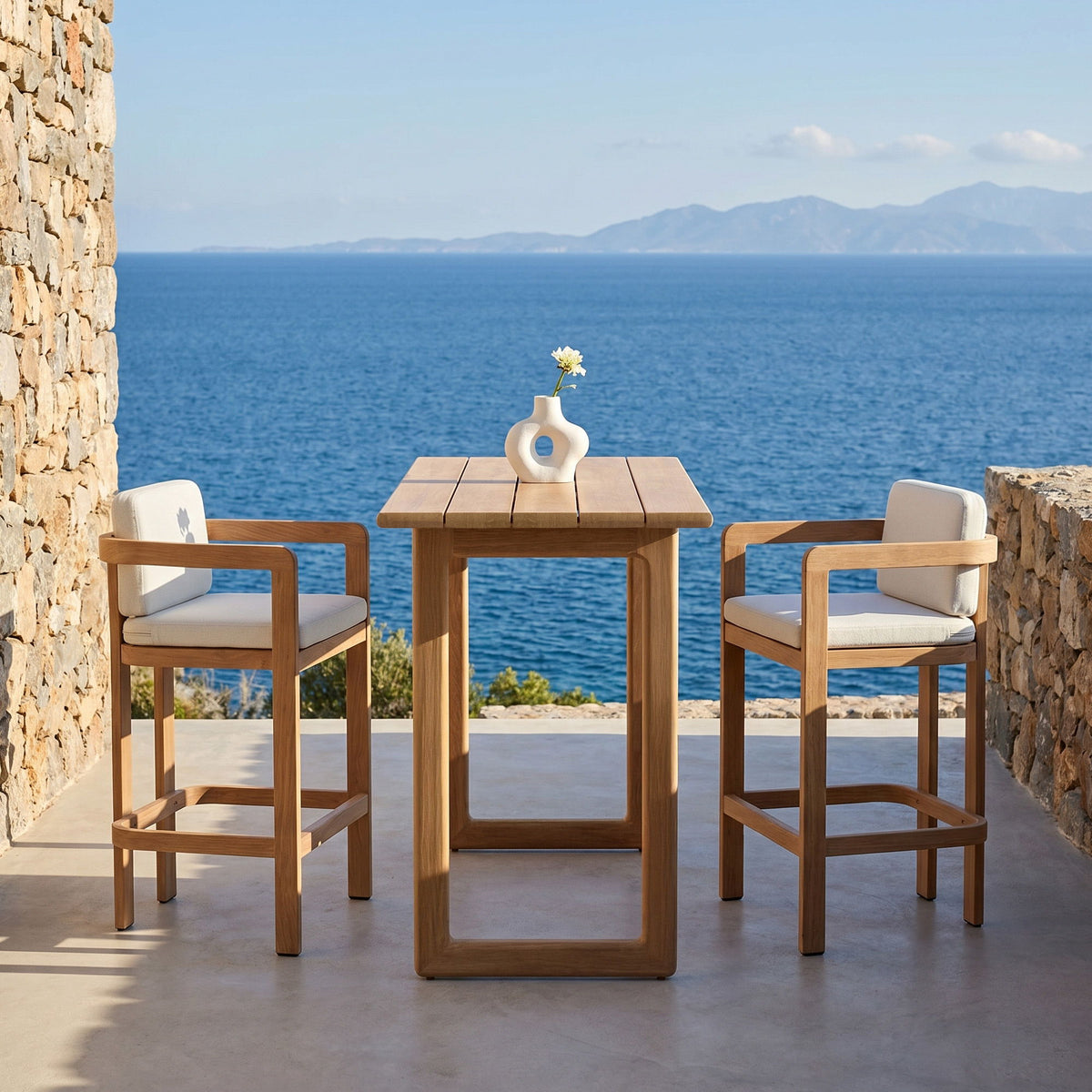 Outdoor Patio Bar Table - Natural
