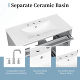 Bathroom Vanity With Sink, Cabinet With 3 Drawers And Adjustable Shelf