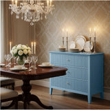 Fluted 3 Drawer Nightstand With Soft Close Slides