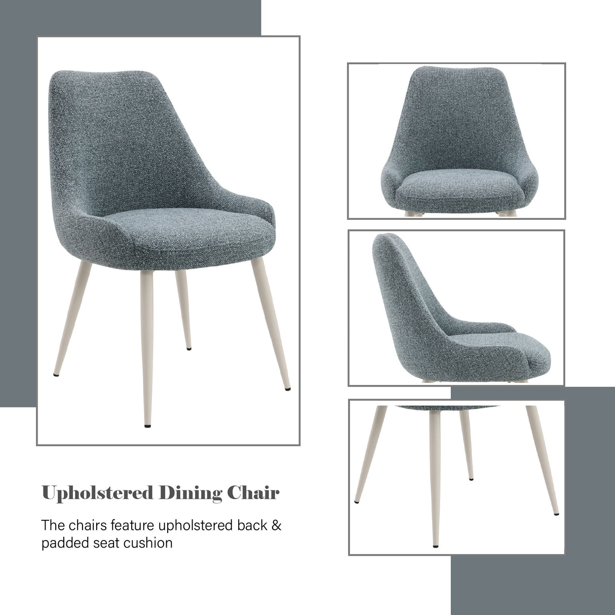 Laela - Boucle Bone Table Side Chair - Light Blue - Side Chairs - Alpine Outlets