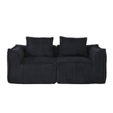 Minimalist Sofa With Curved Lines And Horn Shaped Throw Pillows