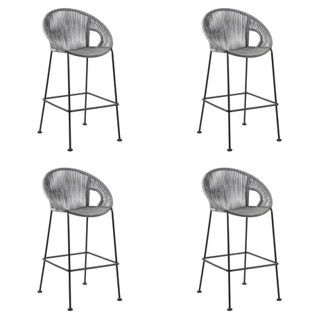 Acapulco - Indoor Outdoor Steel Bar Stool With Rope Set