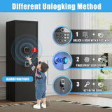 Rifle Safe, Biometric & Keypad Lock, Adjustable Gun Racks With Built In Alarm System