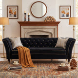 3 Person Sofa With Deep Seat, Tufted Backrest