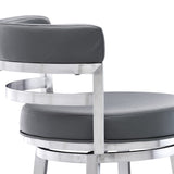 Titana - Swivel Faux Leather And Brushed Stainless Steel Bar Stool