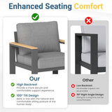 All Weather Swivel Patio Dining Chairs With Cushions - Gray
