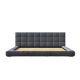 Upholstered Platform Bed Frame With Tufted Headboard