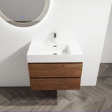 Wall Mounted Bathroom Vanity And Sink, 2 Soft Close Drawers