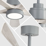 52" Ceiling Fan With Dimmable LED Light And 6 Speed Remote Control - Cement Gray