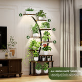 9 Tiered Indoor Plant Stand With 5 Adjustable Grow Lights