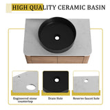 Wall Mounted Bathroom Vanity With Art Sink, 1 Storage Shelf, Soft Close Door