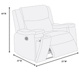 Modern Manual Motion Living Room Set With Hidden Cup Holders