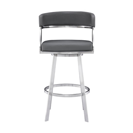 Saturn - Bar Height Bar Stool - Brushed Stainless Steel