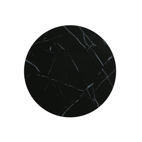 Outdoor Lightweight Concrete Side / End Table, Living Room Accent Table - Black Marble