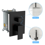 Dual Shower Head 10" Ceiling Mount Square Shower System With Rough In Valve - Matte Black