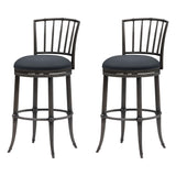 Vince - Commercial Grade Steel Frame Faux Leather Upholstered Swivel Bar Height Barstool