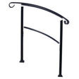 Handrails For Outdoor Steps, Fit 1 Or 3 Steps Outdoor Stair Railing, Flexible Front Porch Hand Rail, Transitional Handrails For Concrete Steps Or Wooden Stairs - Black - Outdoor Decor - Alpine Outlets