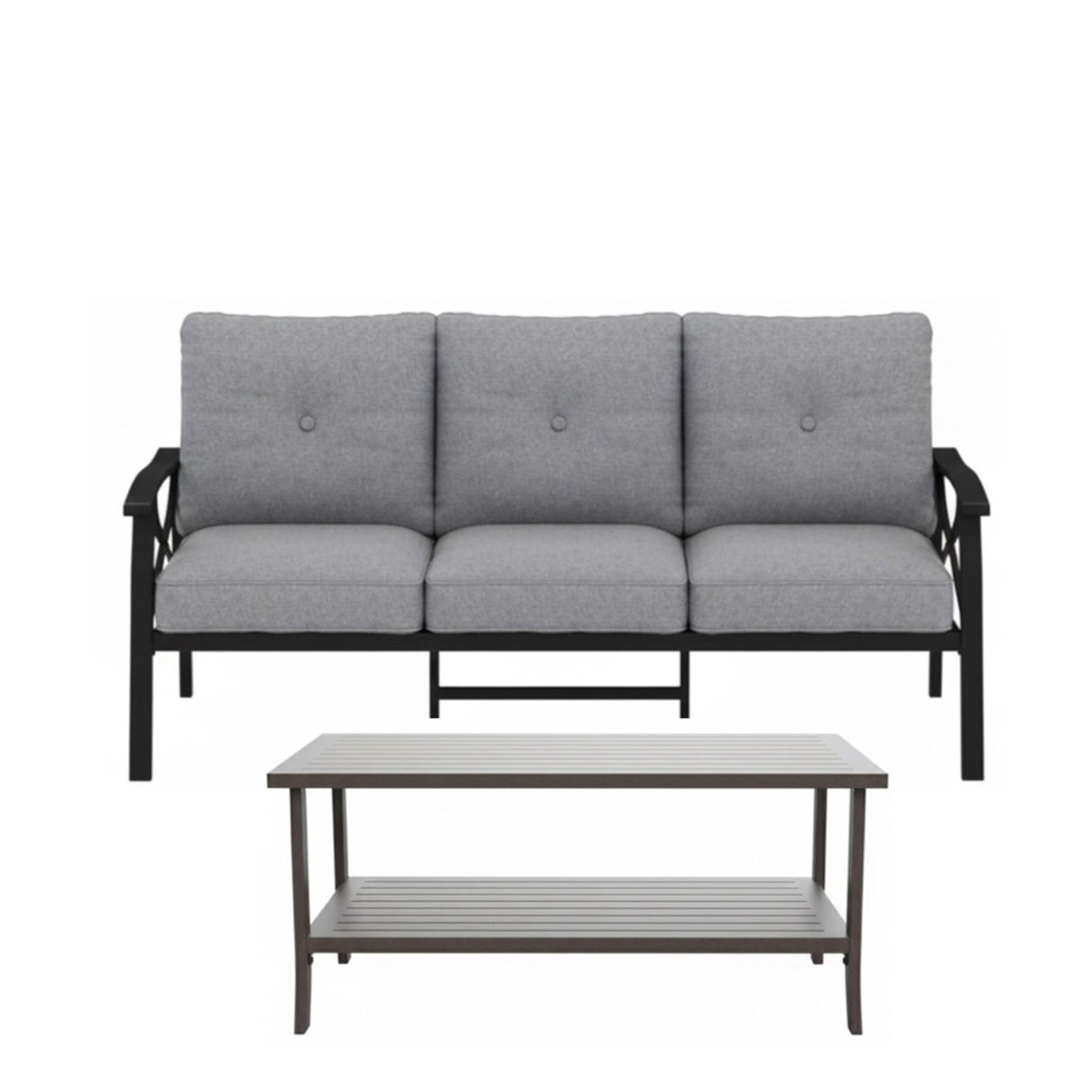 Patio Furniture Set With Coffee Table And Cushions For Backyard