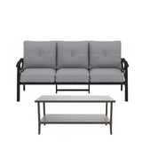 Patio Furniture Set With Coffee Table And Cushions For Backyard
