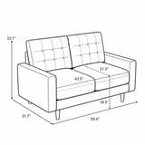 Loveseat Sofa, Tufted Back Upholstered 2 Seat Couch