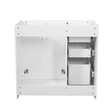 Retro Style Bathroom Vanity, 3 Drawers & Soft Closing Doors