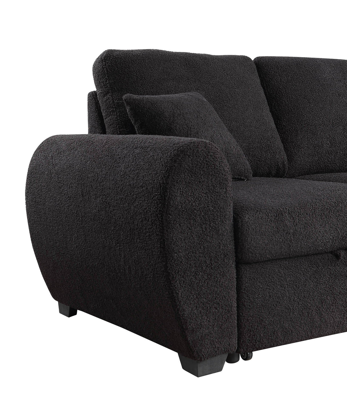 Veronica - Reversible Sleeper Sectional Sofa With Storage Chaise - Black